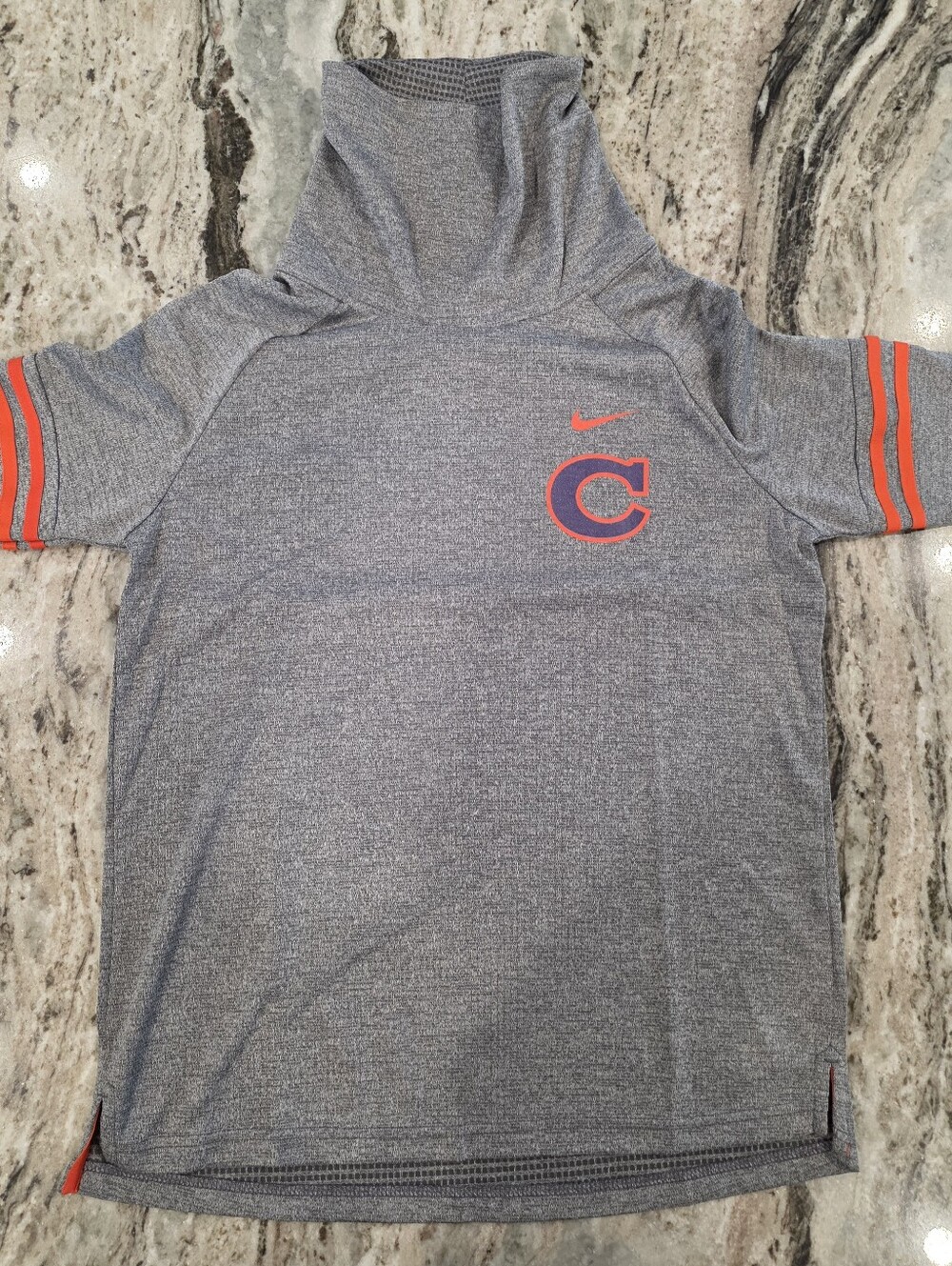 Nike Chicago Bears Women's Cowl Neck Heathered Gray Short Sleeve Pullover Shirt
